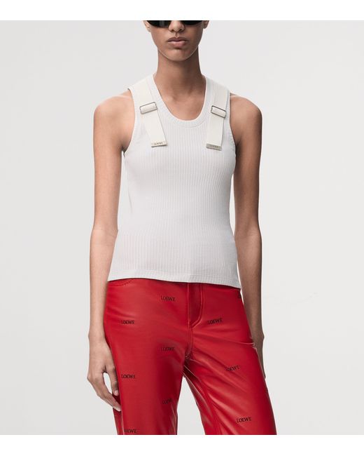 Loewe White Embellished Tank Top