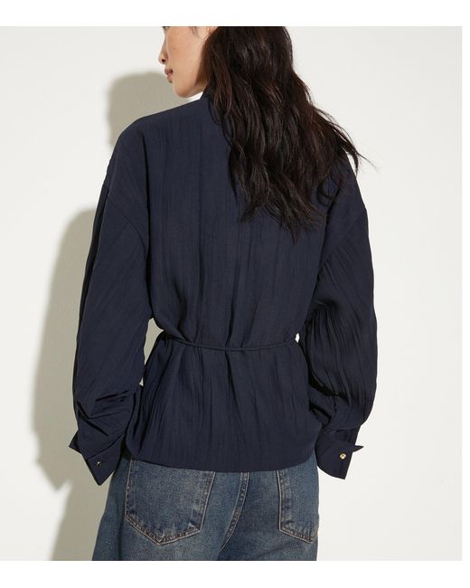 MAX&Co. Blue Pleated Shacket