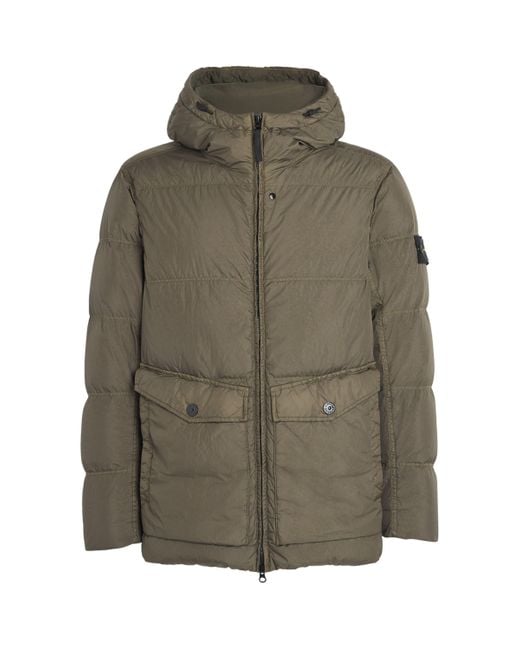 Stone Island Green Wind-Resistant Hooded Parka for men