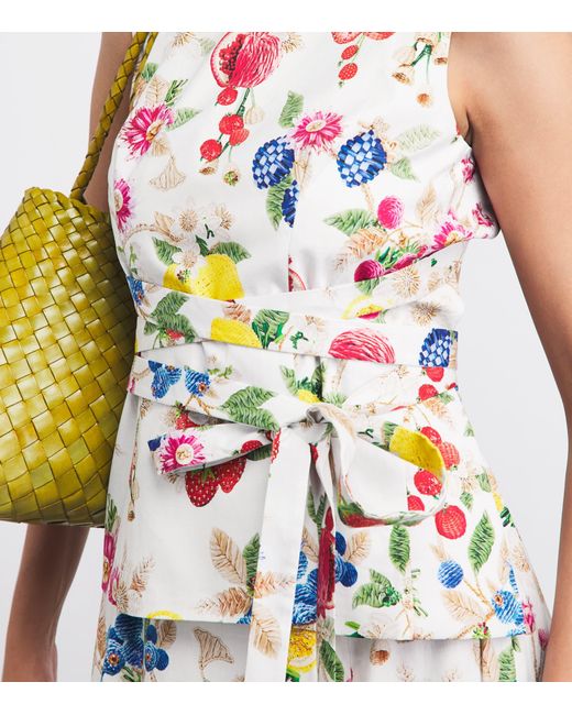 Mary Katrantzou White Stretch-Cotton Juda Top