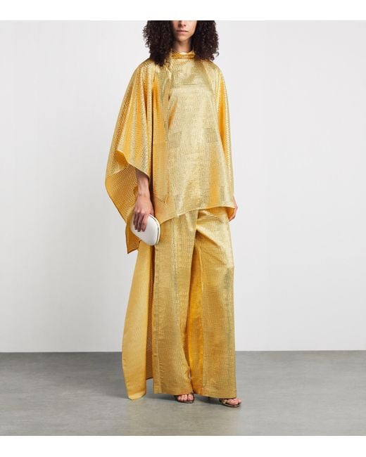 Taller Marmo Metallic Silk-Blend Denver Sunrise Kaftan Dress