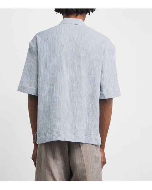 sunflower Blue Cotton-Blend Stripe Adam Shirt for men