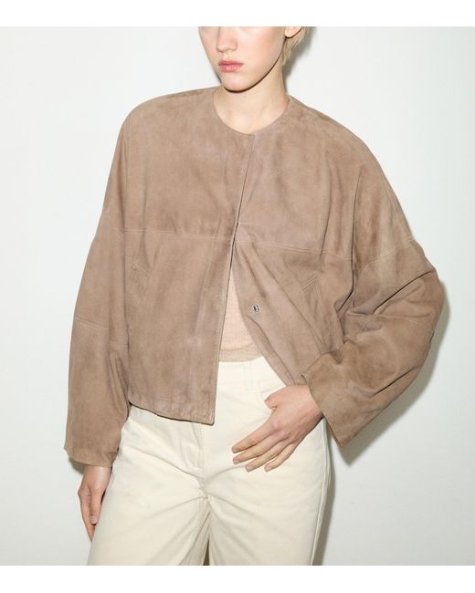 MAX&Co. Brown Suede Loose-Fit Jacket