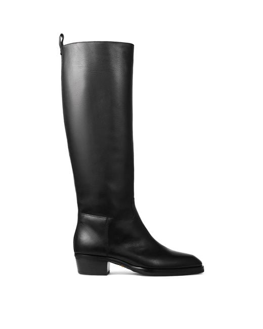 Jimmy Choo Black Mave 45 Leather Knee-High Boots