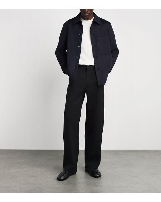 Barena Blue Brushed Cashmere Overshirt for men