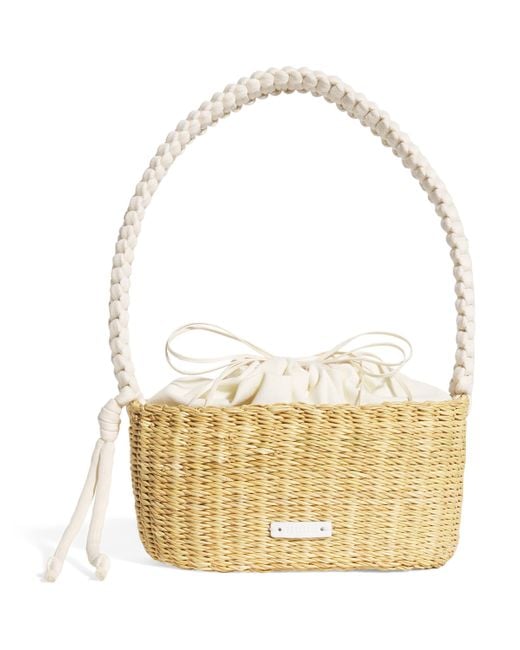 Muuñ Metallic Straw Kate Shoulder Bag