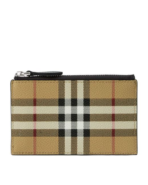 Burberry Natural Check Zipped Card Holder
