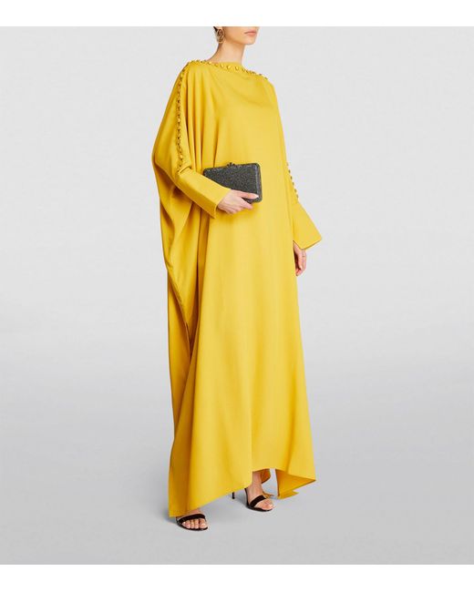 ‎Taller Marmo Yellow Mila Kaftan Maxi Dress