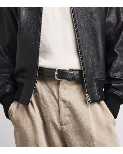 Elliot Rhodes Black Leather Jolson Belt for men