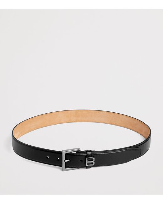 Balenciaga Black Leather Hourglass Belt for men