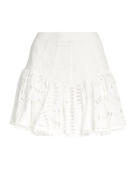 Charo Ruiz White Broderie Anglaise Favik Mini Skirt