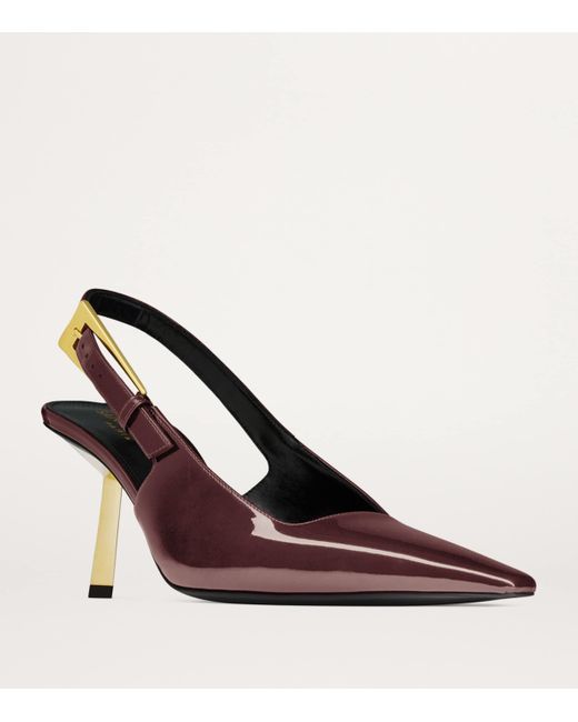 Saint Laurent Red Patent Leather Lee Slingback Pumps 75