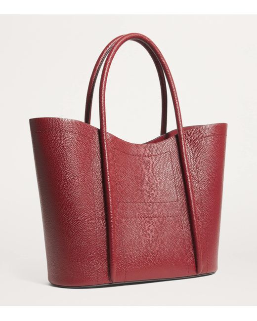 Harrods Red Leather Rope Tote Bag