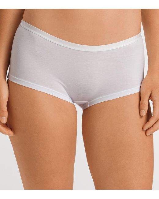 Hanro White Cotton Sensation Boyshorts