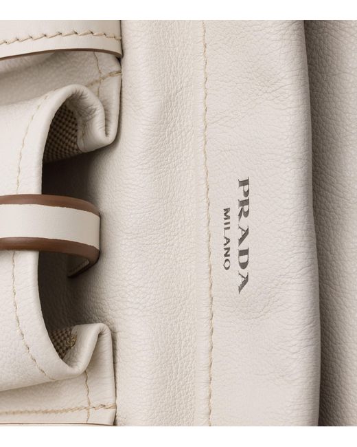 Prada Metallic Large Leather Route Tote Bag