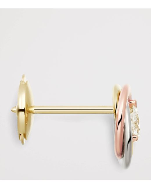 Cartier White Mixed And Diamond Trinity Stud Earrings