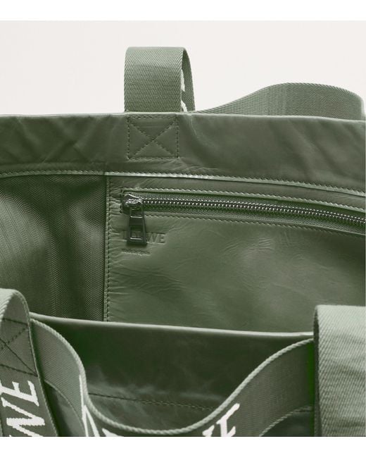 Loewe Green Large Leather Fold Tote Bag for men