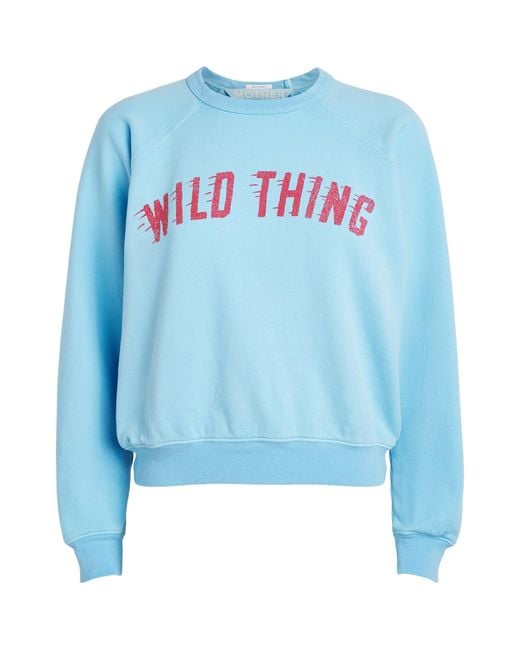 Mother Blue Cotton The Concert Sweatshirt