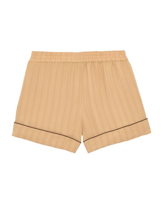 Saint Laurent Natural Silk Stripe Pyjama Shorts for men