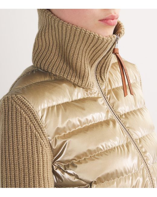 Moncler Natural Wool-Down Padded Cardigan