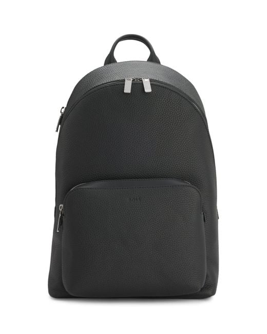 Boss Black Leather New Crosstown Backpack for men
