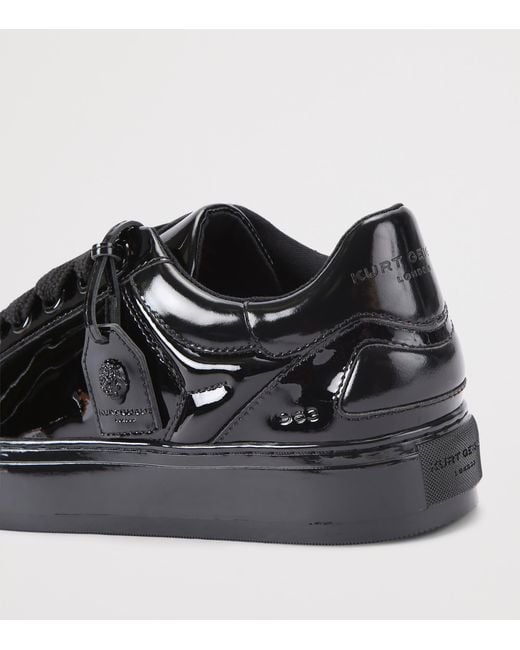 Kurt Geiger Black Patent Leather Southbank Tag Sneakers for men