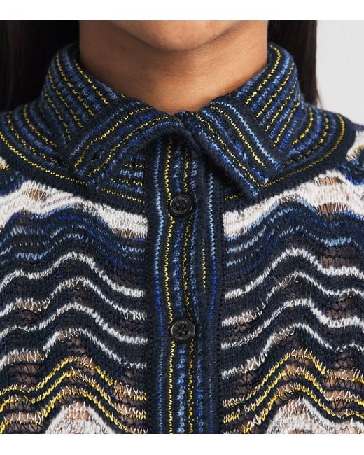 Missoni Blue Wool-Blend Jacquard Sweater