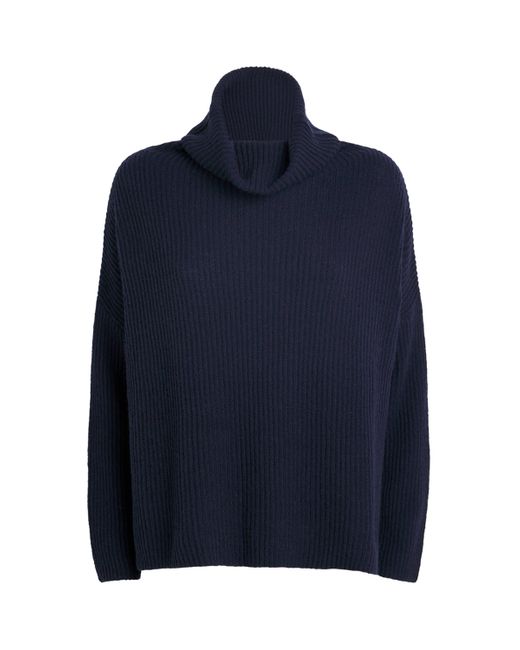 MAX&Co. Blue Cashmere Ribbed Rollneck Sweater