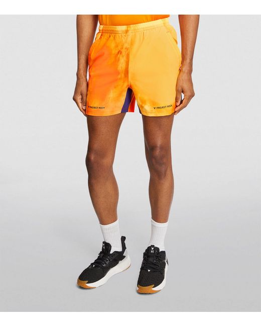 Under Armour Orange Project Rock Ultimate Shorts for men