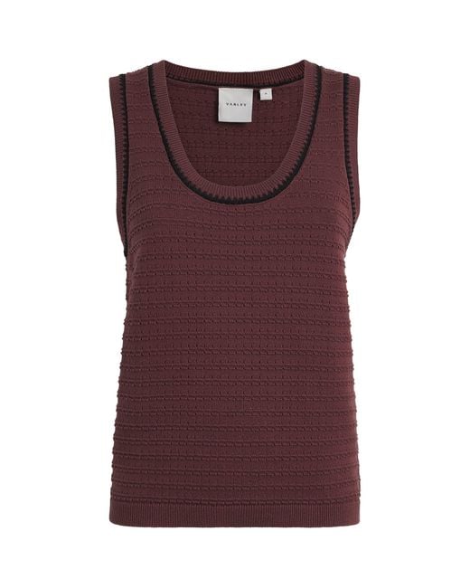 Varley Purple Cotton Knit Gideon Tank Top