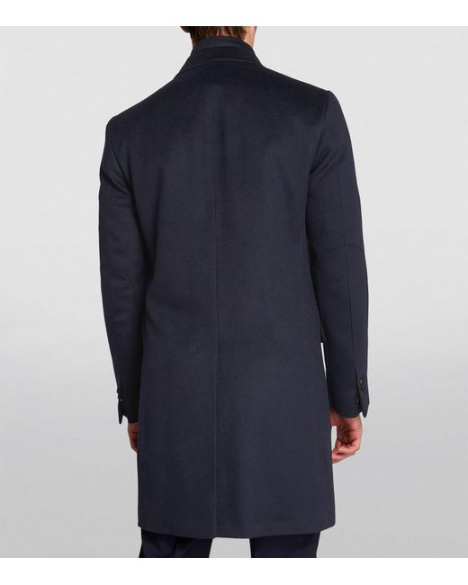Corneliani Blue Virgin Wool Overcoat for men