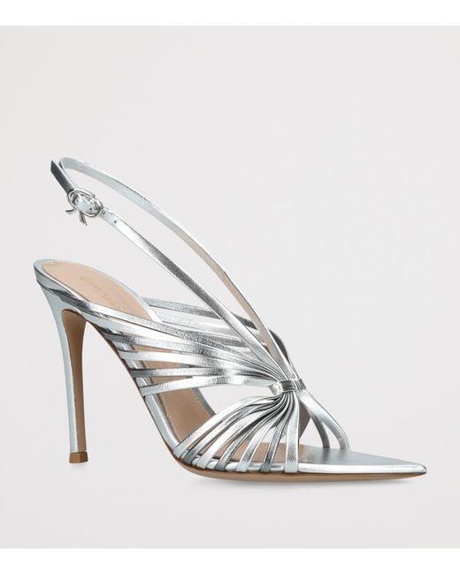 Gianvito Rossi White Leather Muse Sandals 105