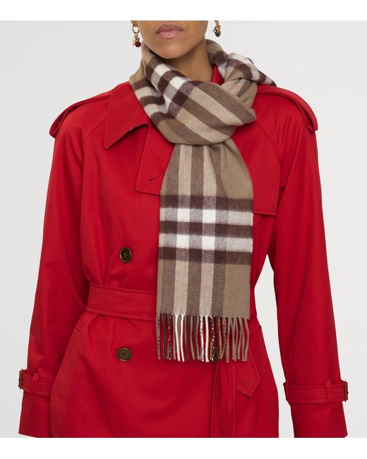 Burberry Natural Cashmere Check Scarf