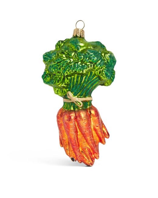 Harrods Green Glass Bunch Of Carrots Tree Decoration