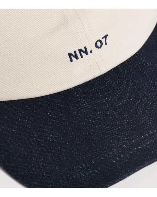 NN07 Blue Cotton Logo Baseball Cap for men