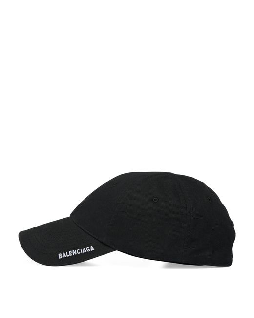 Balenciaga Black Logo Baseball Cap for men