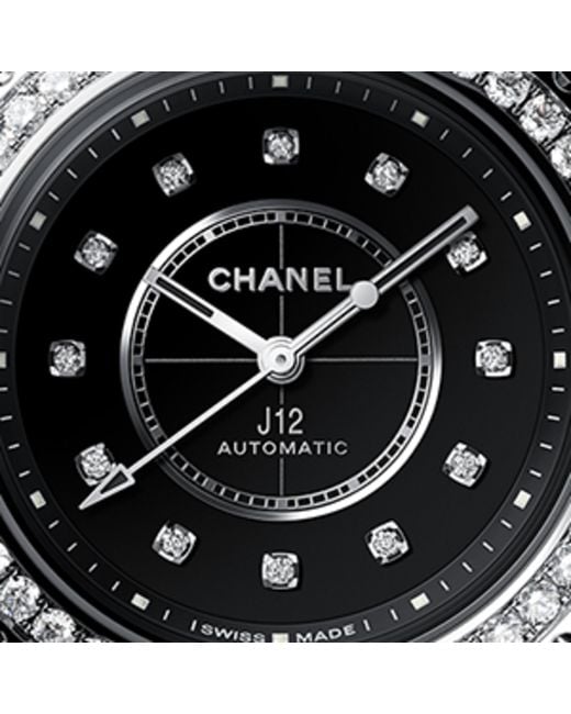 Chanel Black Ceramic, Steel And Diamond J12 Calibre 12.2 Watch