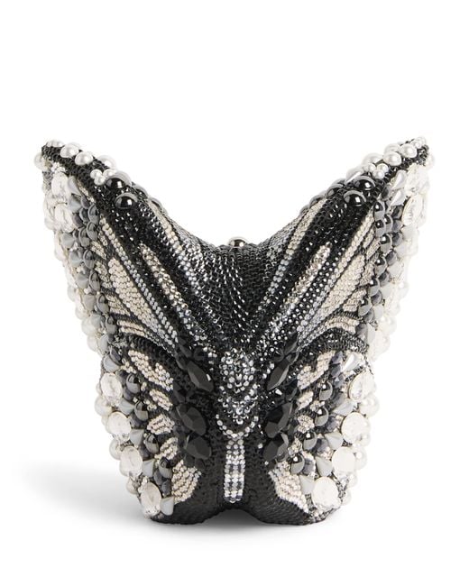 Judith Leiber Gray Embellished Butterfly Clutch Bag
