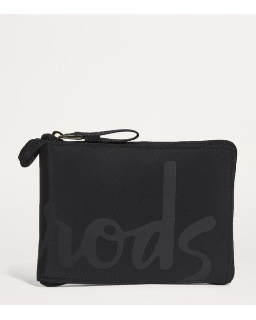 Harrods Black Logo Pocket Shopper Bag