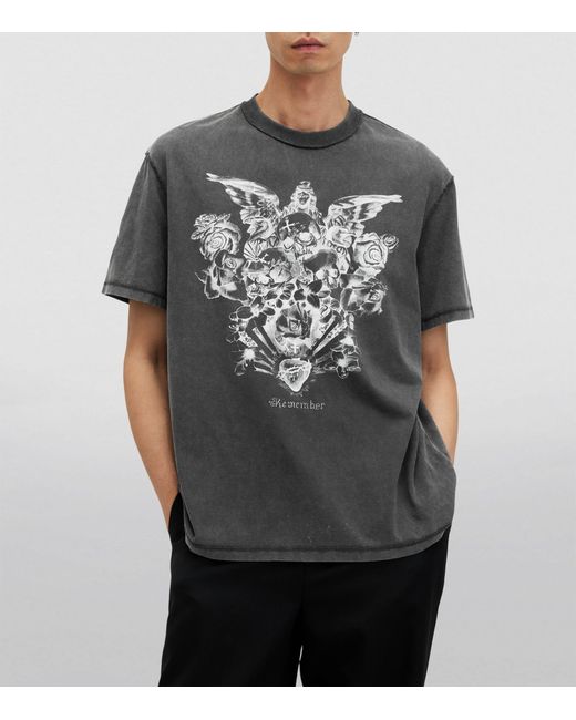 AllSaints Gray Organic Cotton Covenant T-shirt for men