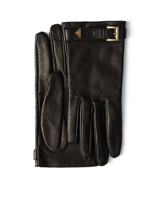 Prada Black Nappa Leather Gloves