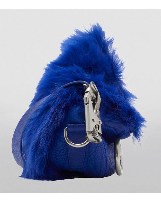 Burberry Blue Small Fur Knight Shoulder Bag