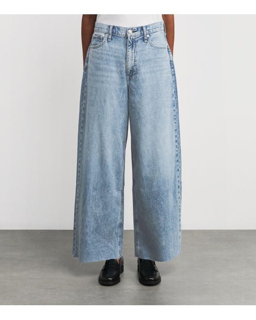 Rag & Bone Blue Featherweight Sofie High-Rise Wide-Leg Jeans