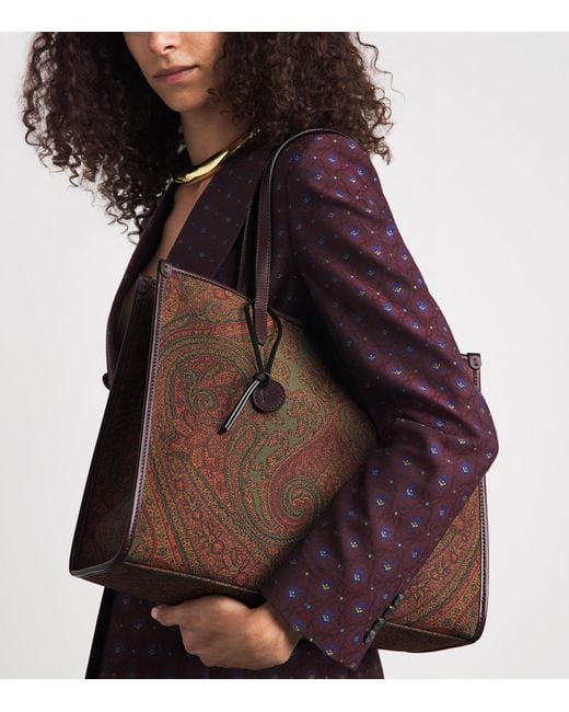 Etro Brown Large Paisley Love Trotter Shoulder Bag