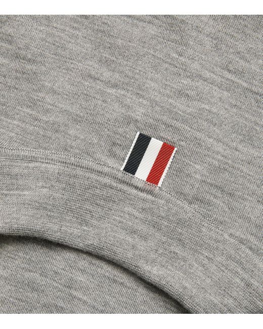 Thom Browne Gray 4-Bar Polo Shirt