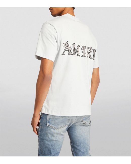 Amiri White Baroque Logo T-shirt for men