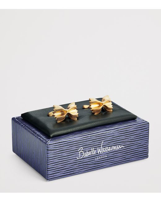 Babette Wasserman Metallic Plated Farfalle Cufflinks for men
