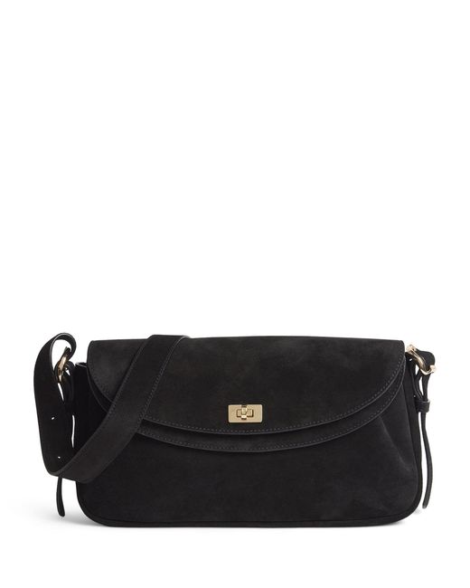 Sandro Black Suede Le Mambo Shoulder Bag