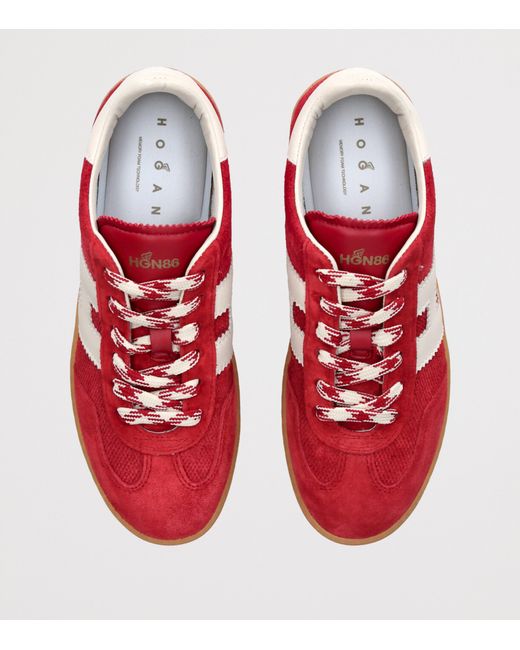 Hogan Red Suede Cool Sneakers for men