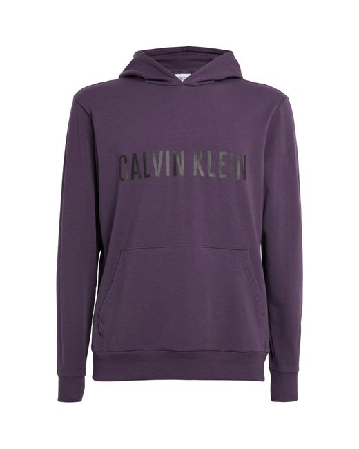 Calvin Klein Purple Cotton-blend Intense Power Hoodie for men